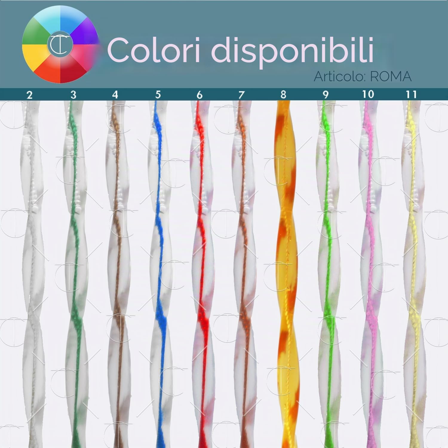 Tenda/Moschiera PVC –Modello Roma - ASTA IN ALLUMINIO - Made in Italy - Misure Standard (95X200 / 100X220 / 120X230 / 130X240 / 150X250) - (150X250, Trasparente (2))