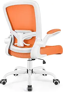 FelixKing Office Chair, Ergonomic Desk Chair Breathable Mesh Chairs Adjustable High Back Lumbar Support Flip-up Armrests, Executive Rolling Swivel Comfy Computer Chairs Home Office Sunset Orange