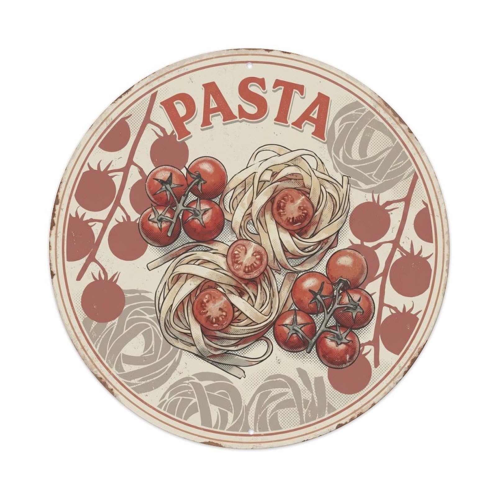 Italian Restaurant Pasta Italy Travel Bold Graphic Metal Tin Sign