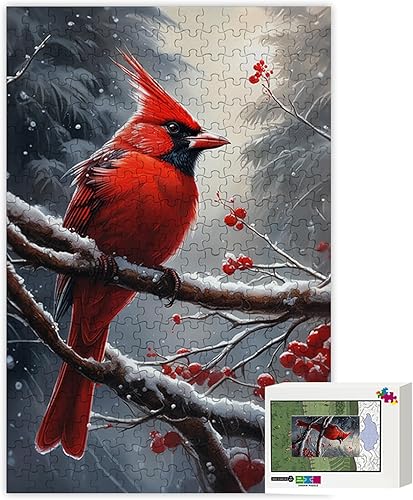 Miniatura 5 de Rompecabezas de pájaro cardenal para adultos, 75 piezas, póster de pájaros, rompecabezas de escenas de pájaros, altamente desafiante, obra de arte