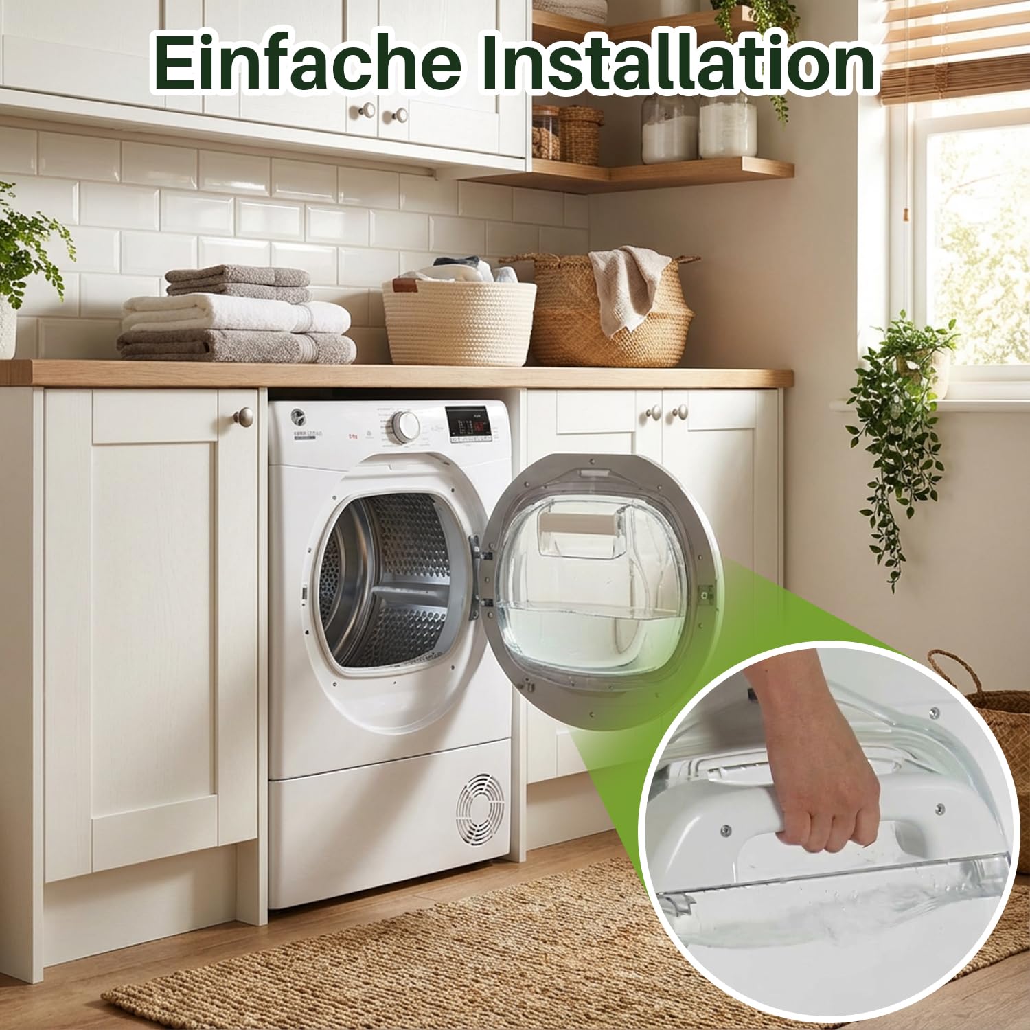 Wasserbehälter Kondensatbehälter für Candy Hoover 40008542 40009648, Waschtrockner Behaelter Zubehör für Wäschetrockner Kondenstrockner