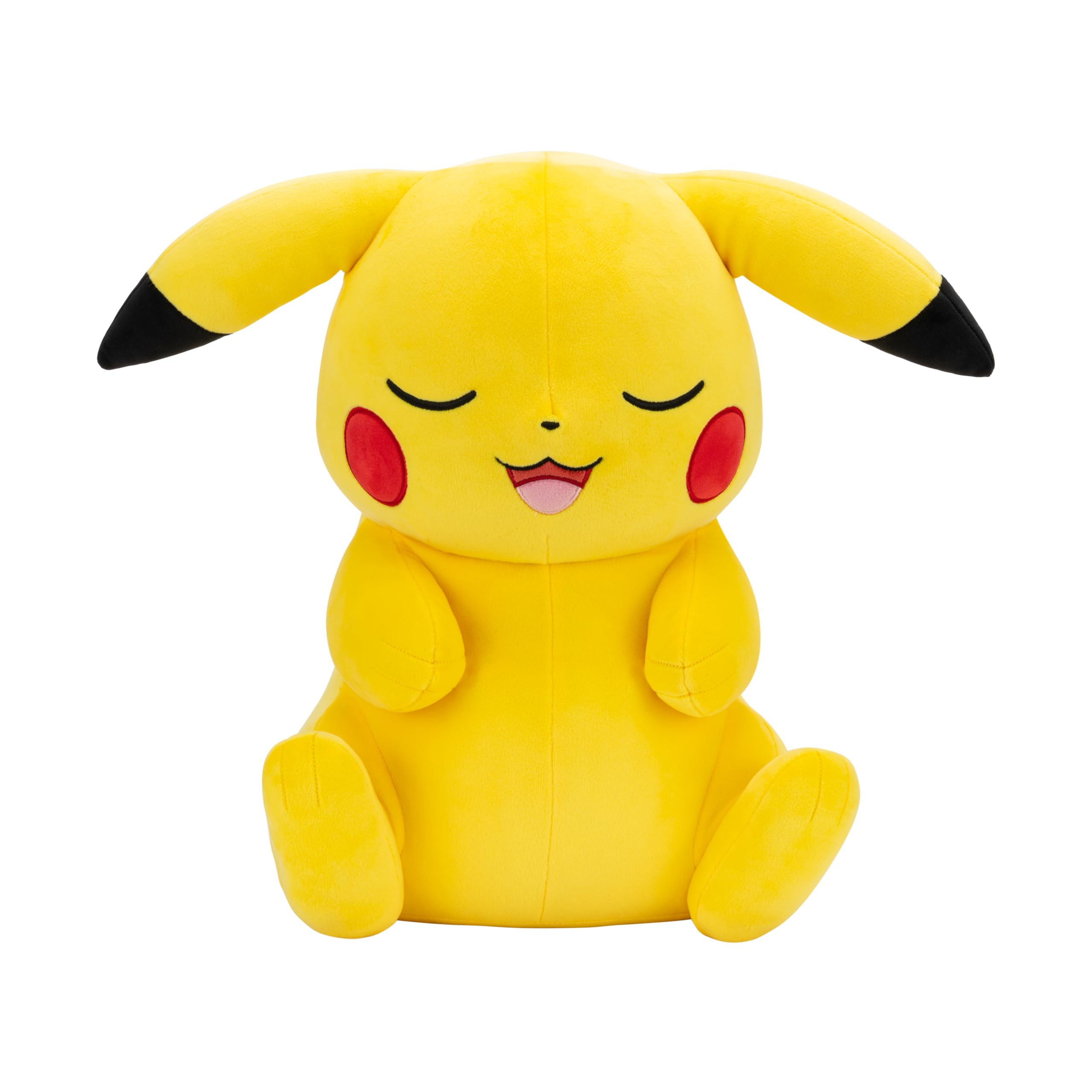 Pokémon Pikachu de felpa dormida de 45 cm - amarillo/rojo - juguete oficial de Pokémon para niños de 2 años y 3