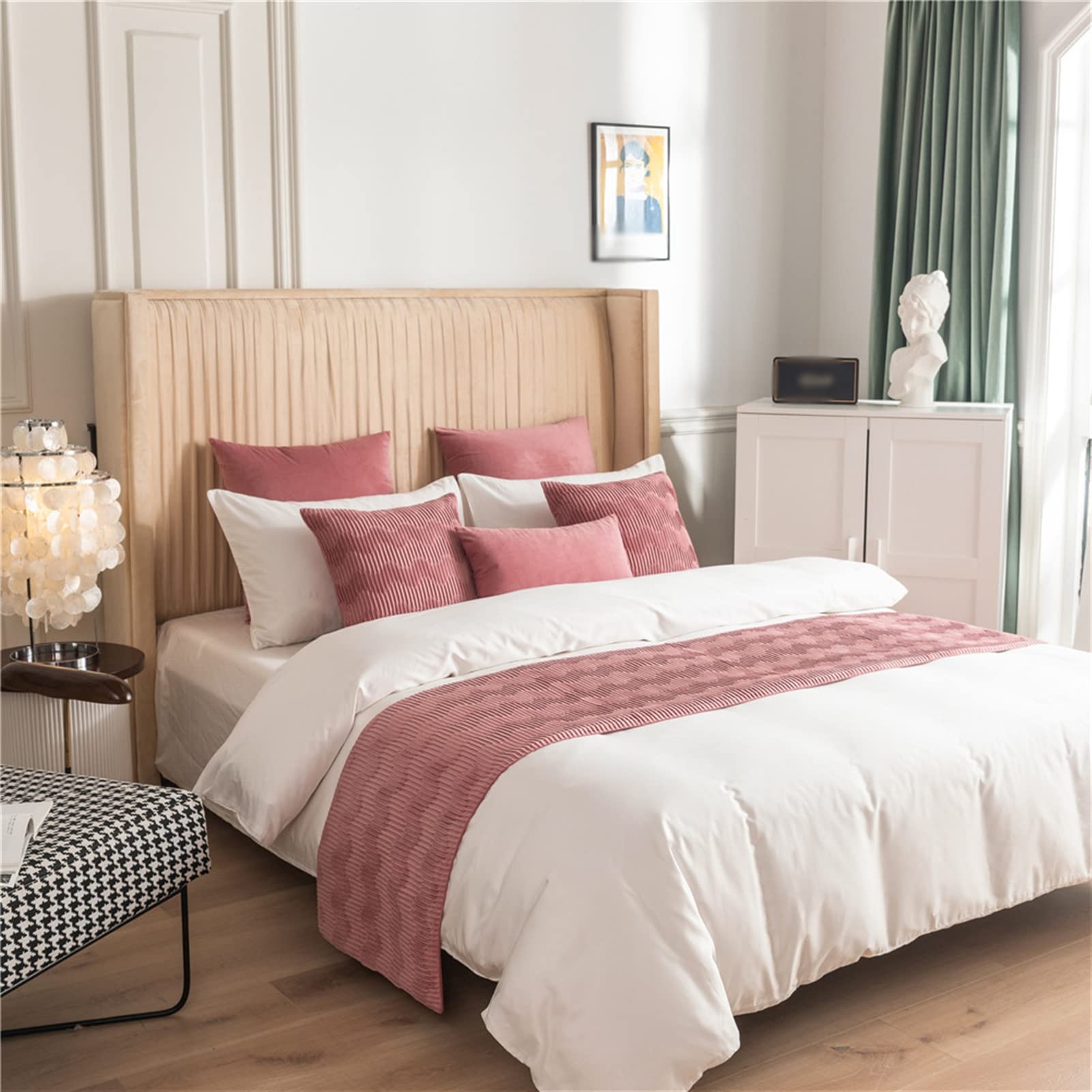 Fudaiki Bed Runner Solid Quilted Fleece Bed Throws - bed runners and scarves | Mubboo