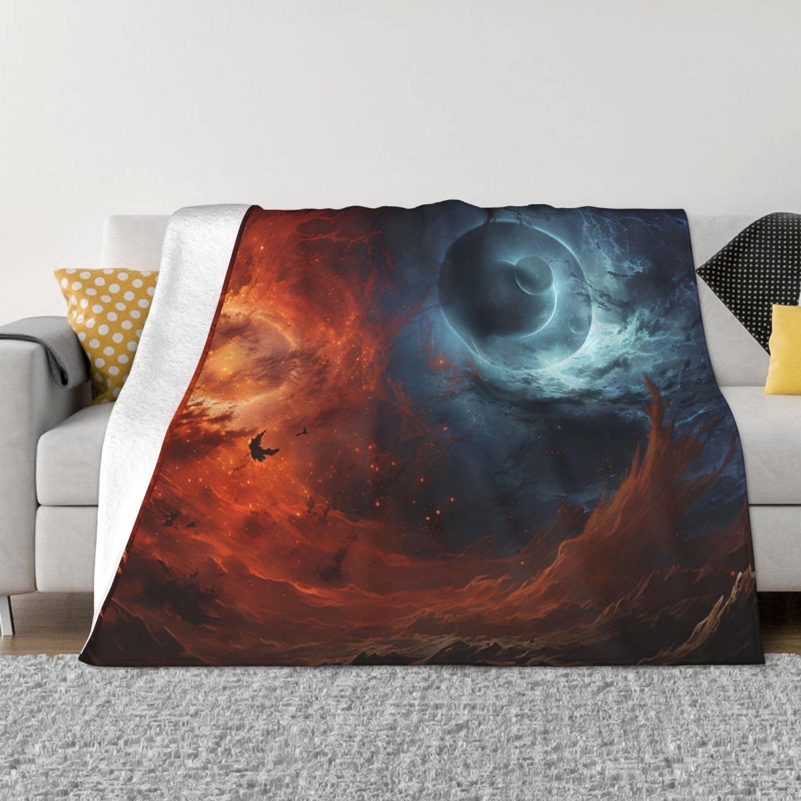 Couverture galaxie 152x127 cm en flanelle de microfibre pour canapé
