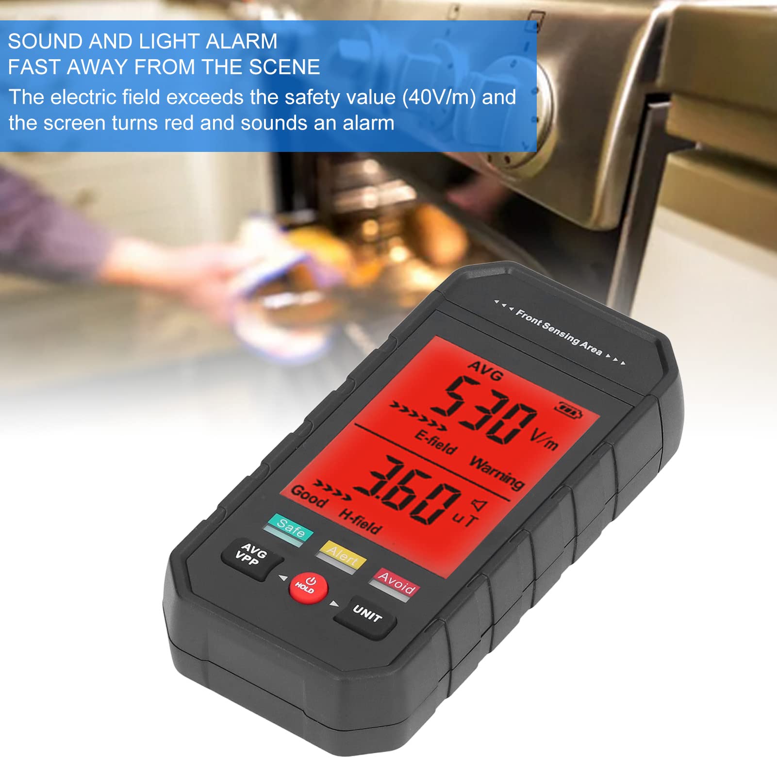 ANKROYU Electromagnetic Radiation Tester, Handheld Digital LCD EMF Reader Household Temperature Measure, Digital Electromagnetic Field Radiation Detector for Home Inspections