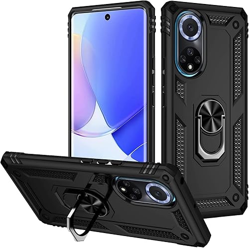 Elubugod Funda para Honor 50, soporte magnético para Huawei nova 9 4G NAM-AL00 NAM-LX9 NAM-L09 NAM-L09 NAM-L29 NTH-AN00 NTH-NX9 NTH-N29, negro
