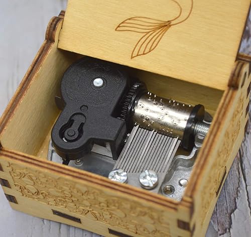Miniatura 2 de Sooharic Caja de música de sirena, mecanismo de cuerda, colección linda, artesanía de caja musical tallada antigua (Wind-up)