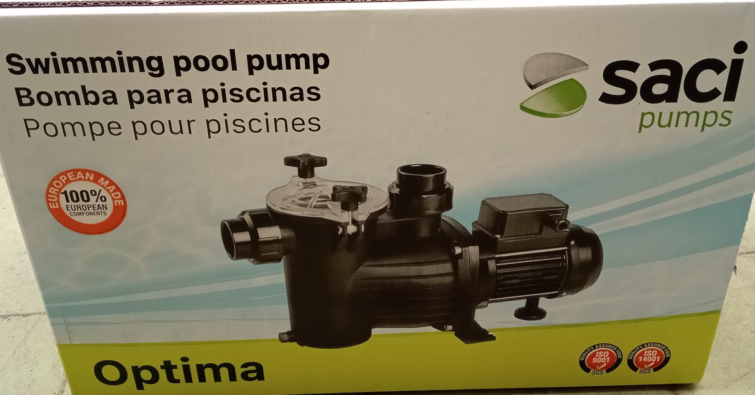 Pompe de filtration piscine Saci Optima 1 CV mono 15 m3/h