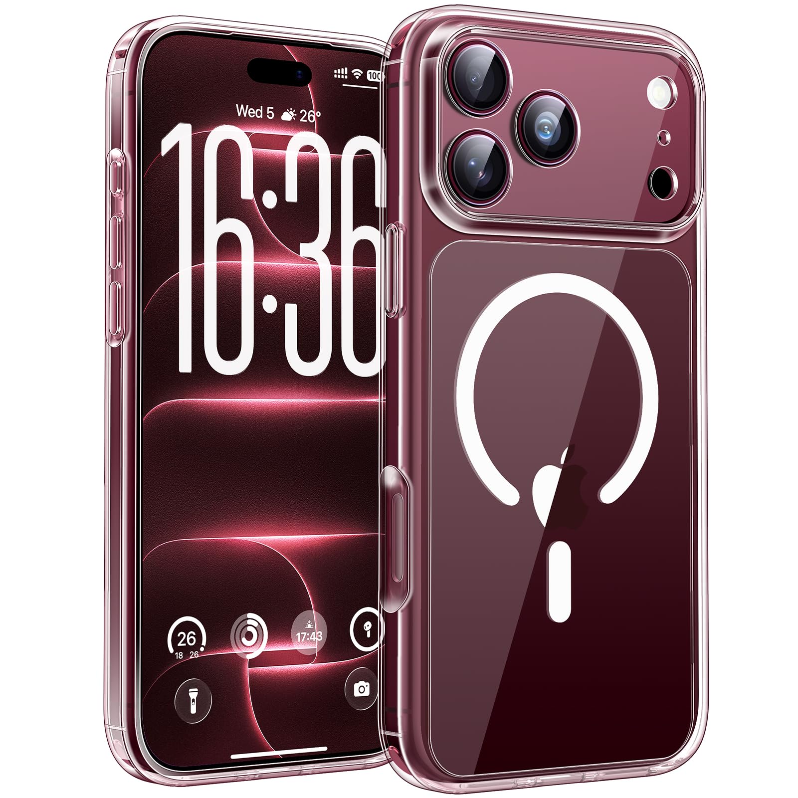 TOCOL Cover per iPhone 18 Pro, Compatibile con MagSafe, Trasparente | Non Ingiallisce, Protezione Fotocamera Integrata, ProtezioneTasto Fotocamera, Custodia Antiurto Militare e Antigraffio
