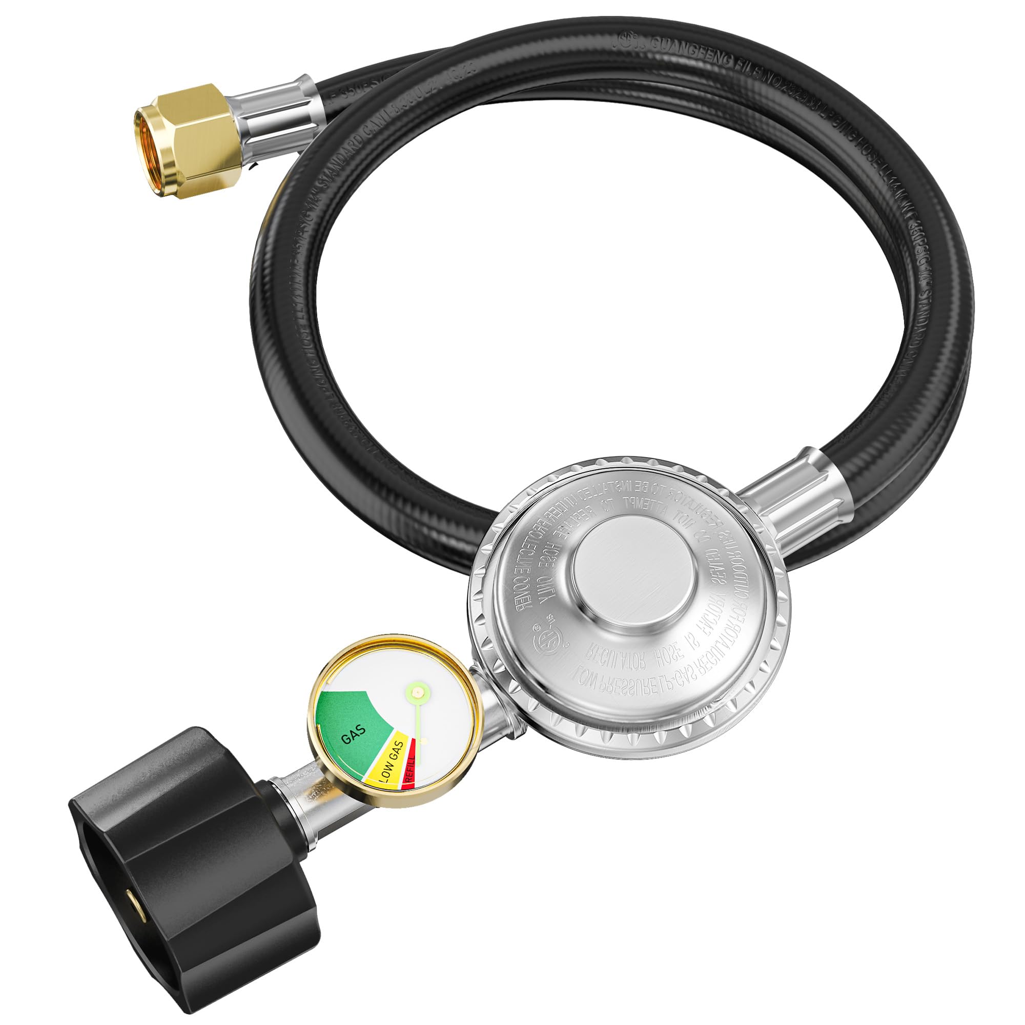 CALPOSE 2-ft Propane Hose with Regulator and Gauge