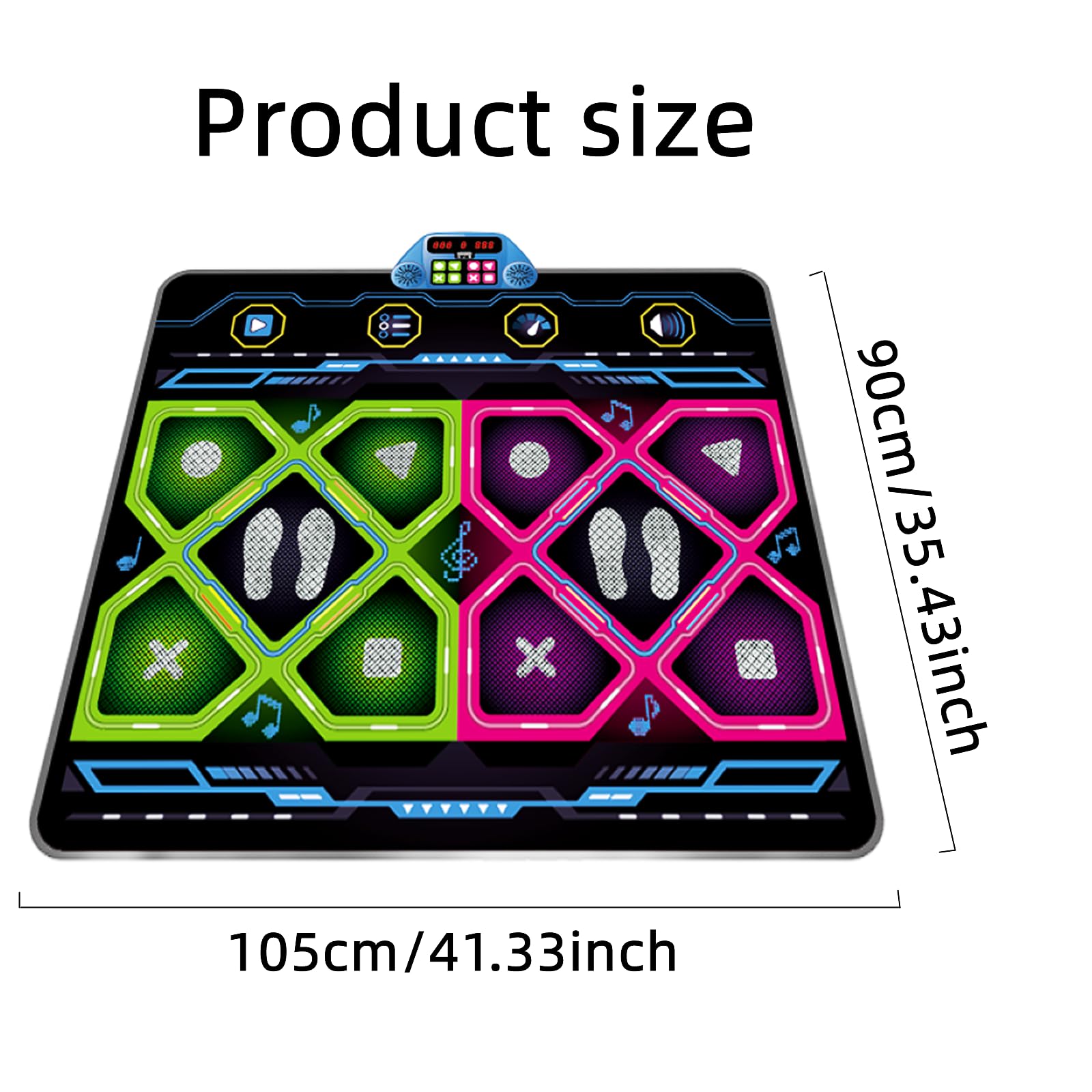Alfombrilla de baile doble para niños y adultos, almohadilla electrónica de juego de baile con 8 luces LED, 5 pistas de música, 3 niveles de dificultad, alfombrilla de juego antideslizante 6