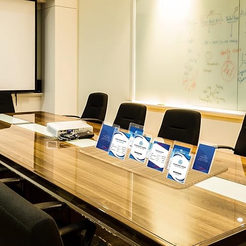 Miniatura 6 de Glenmal 2 soportes de madera para tarjetas de identificación, bandeja de identificación, organizador de tarjetas de identificación, soporte para