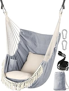 Chihee Hammock Chair Hanging Swing 2 Pillows Included,Strong Webbing Straps and Hooks for Easy