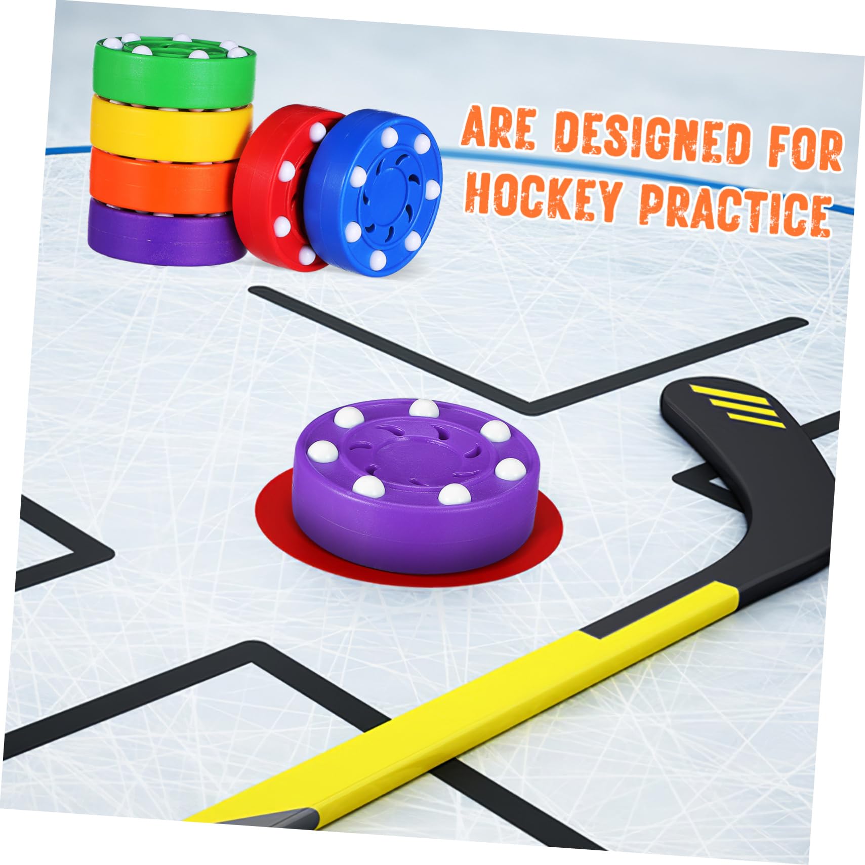 YARNOW Pack de 6 de Roller Hockey en Abs pour Entraînement Usage Intérieur et Extérieur Accessoire D'entraînement de Hockey Glace Pratique