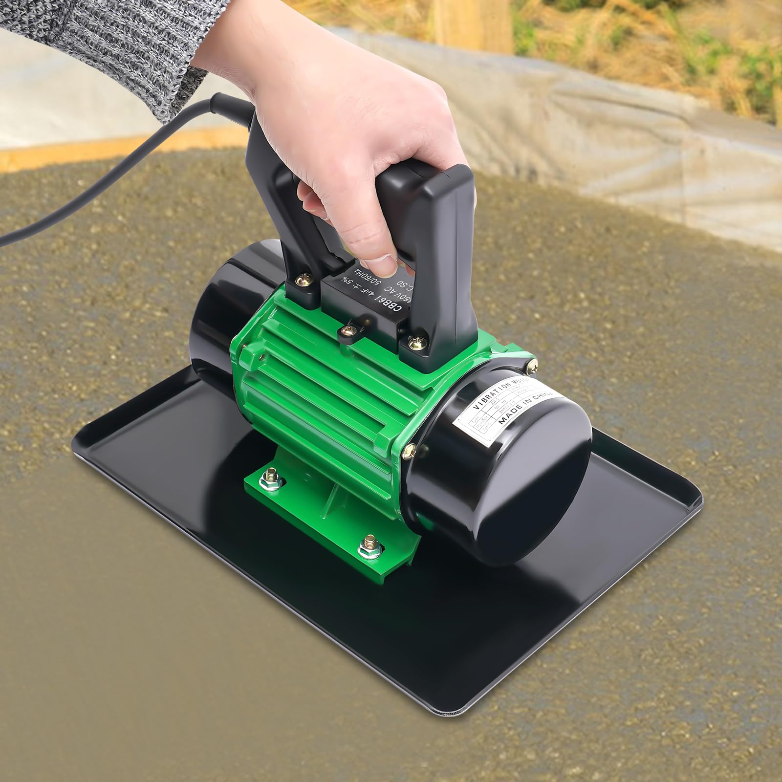 Motore vibrante per calcestruzzo, 370 W, vibratore manuale per calcestruzzo con movimento da tavolo, 3500 giri/min, piastra per cemento