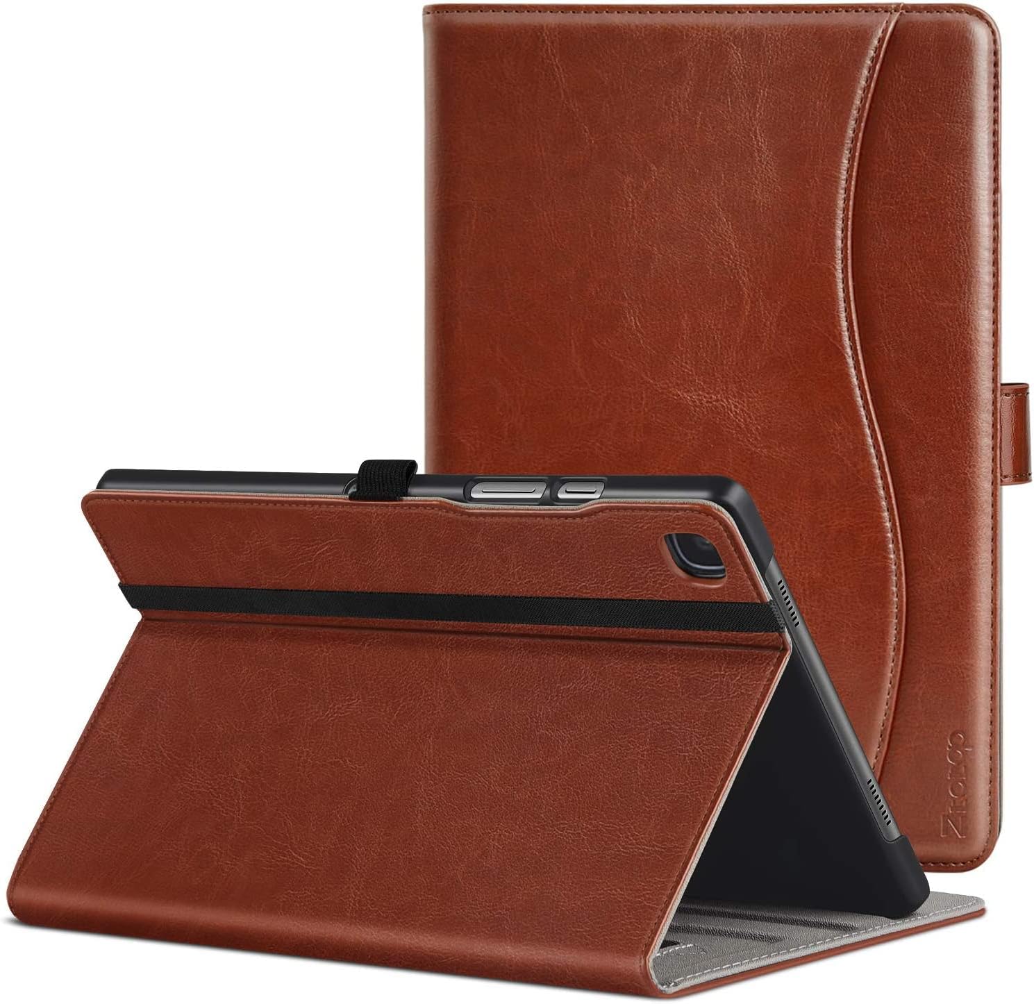 ZtotopCase for Samsung Galaxy Tab A7 10.4 Case 2020/2022, Premium PU Leather Folding Stand Cover for Galaxy Tab A7 (SM-T500/T505/T507 T503) with Pen Holder & Multiple Viewing Angles - Brown
