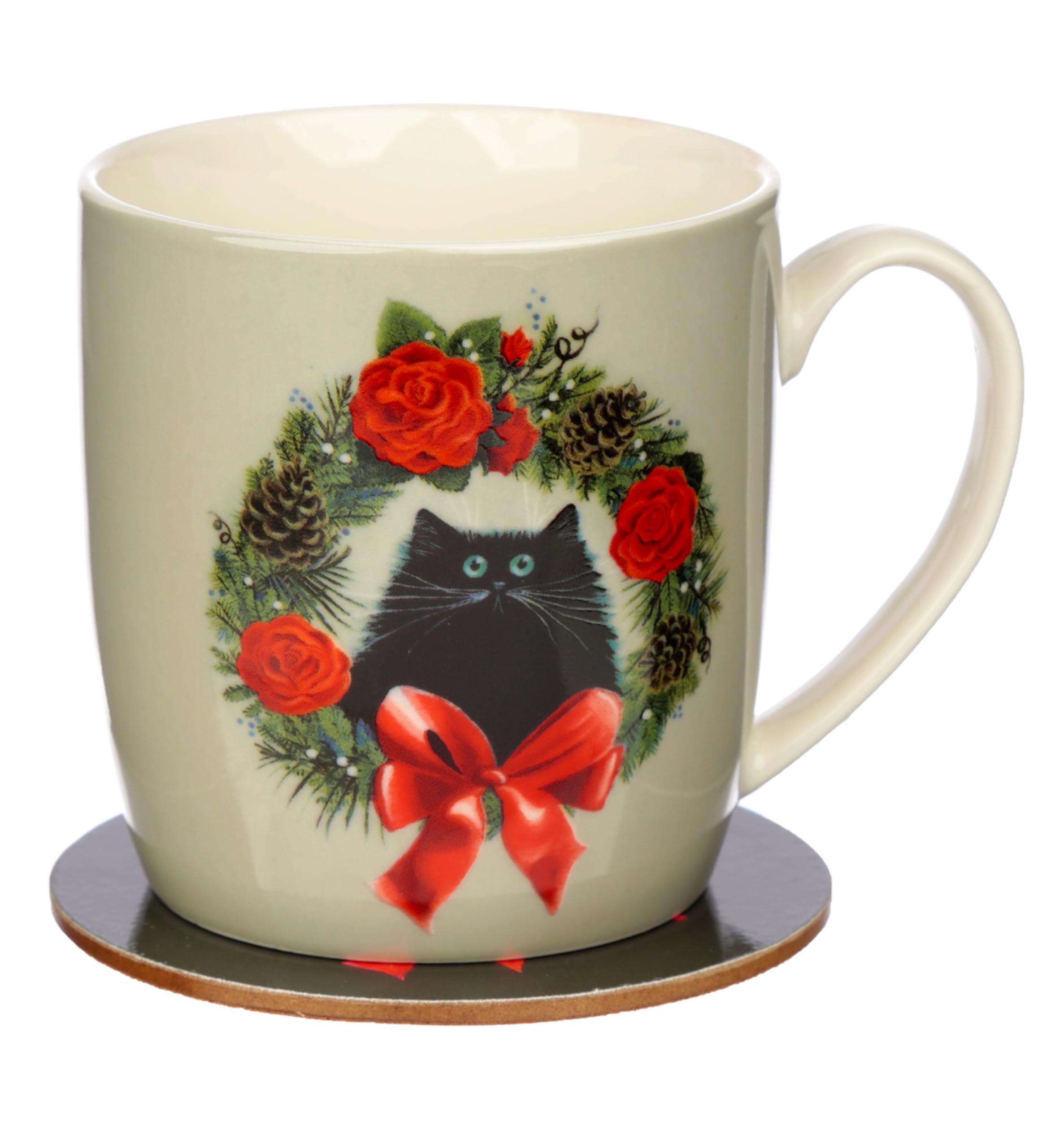 Black Cat Christmas Mug 9 CM Ceramic Fine China Microwave & Dishwasher Festive
