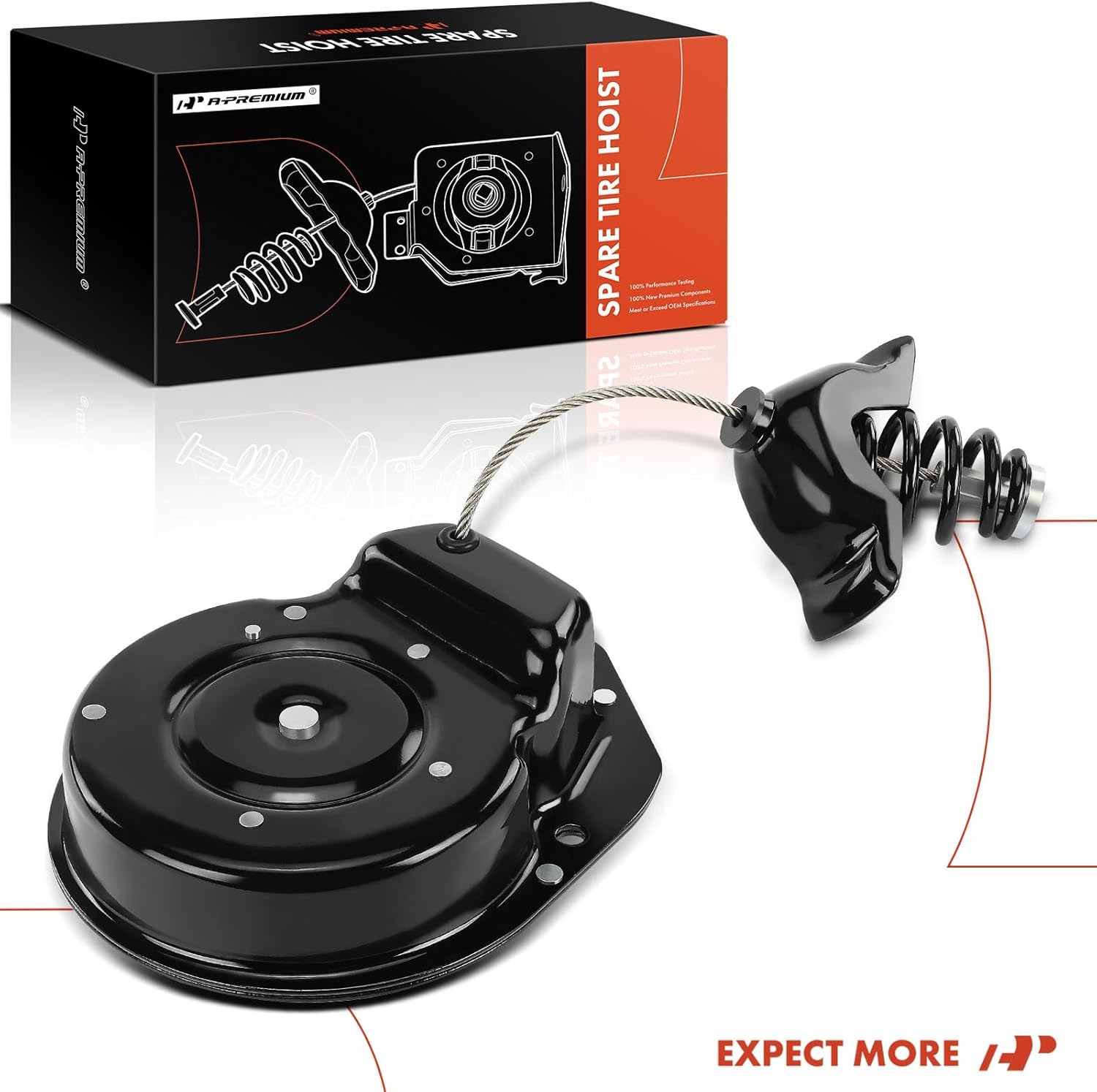 A-Premium Spare Tire Hoist Spare Tire Winch Carrier Compatible with Dodge and Chrysler Models - Durango 2004-2009, Aspen 2007-2009, Replace# 52113699AD, 52113699AE