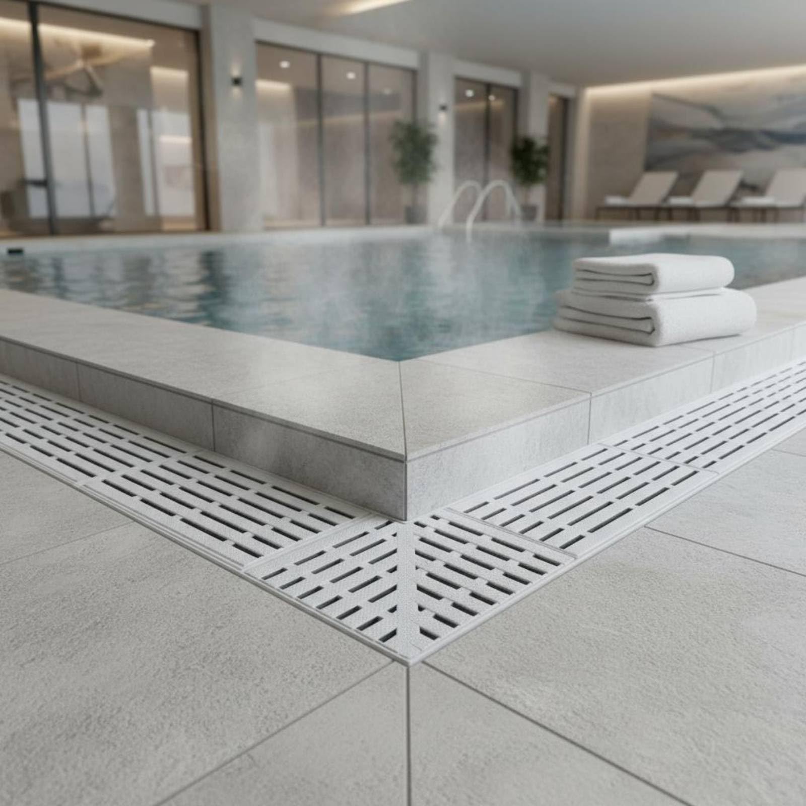 Scarico Angolo Piscina Griglia Drenaggio Antiscivolo Collegamento Semplificato Utilizzo per Piscina Spa Edificio Pubblico Casa, 30 Cm