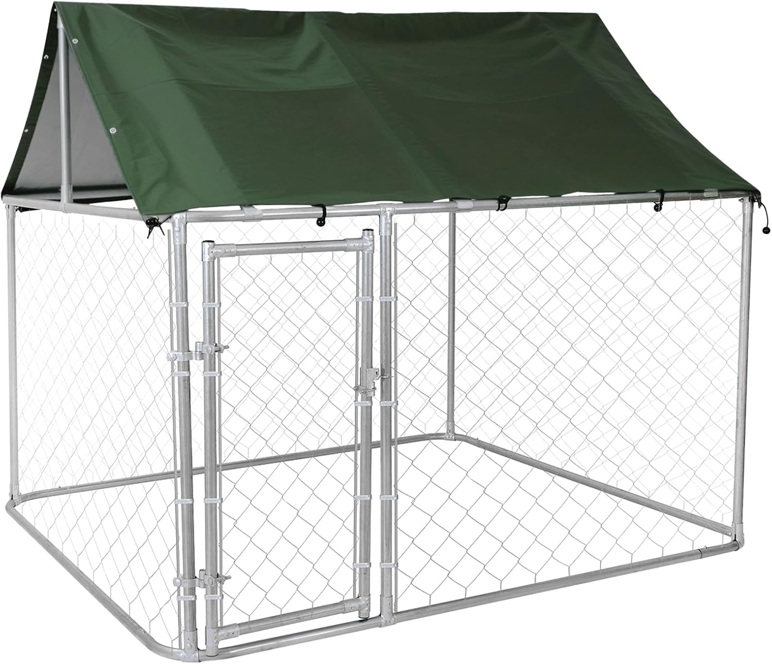 80"x80"x72" Outdoor Dog Kennel for Large Dogs - Heavy Duty Galvanized Steel Enclosure with Waterproof Roof & Secure Safety Lock Large Dog Playpen for Backyard, Weather-Resistant Pet Enclosure