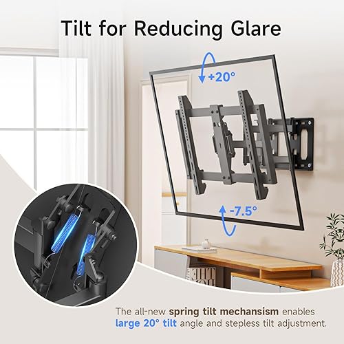 Miniatura 3 de Suptek MAUS01A - Soporte de pared para TV de movimiento completo ultra delgado para televisores de 37 a 82 pulgadas, soporte delgado de perfil bajo