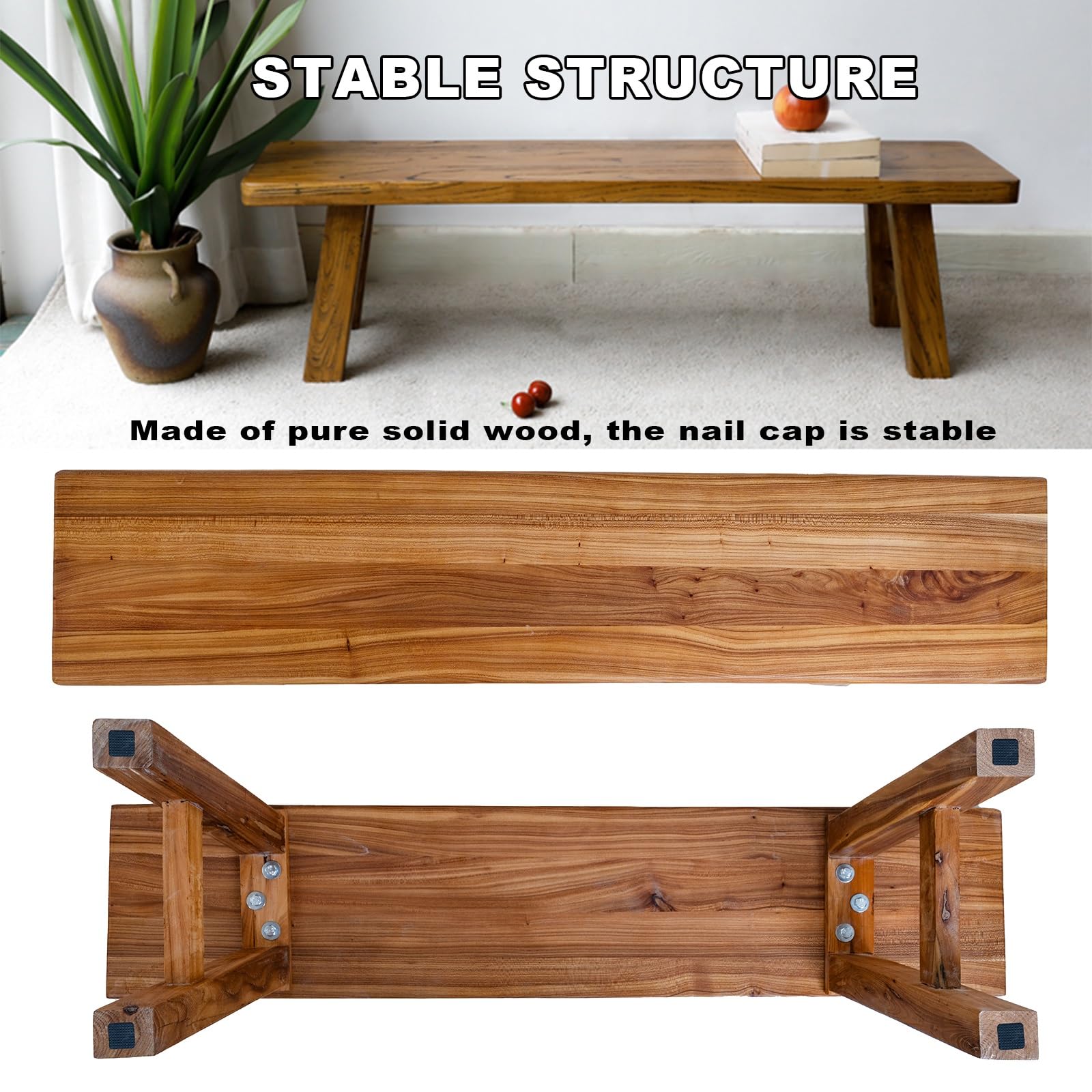 Banco Madera Rustico,Banco de Comedor de Madera,Banco Zapatero, Extremo de Cama,Entrada