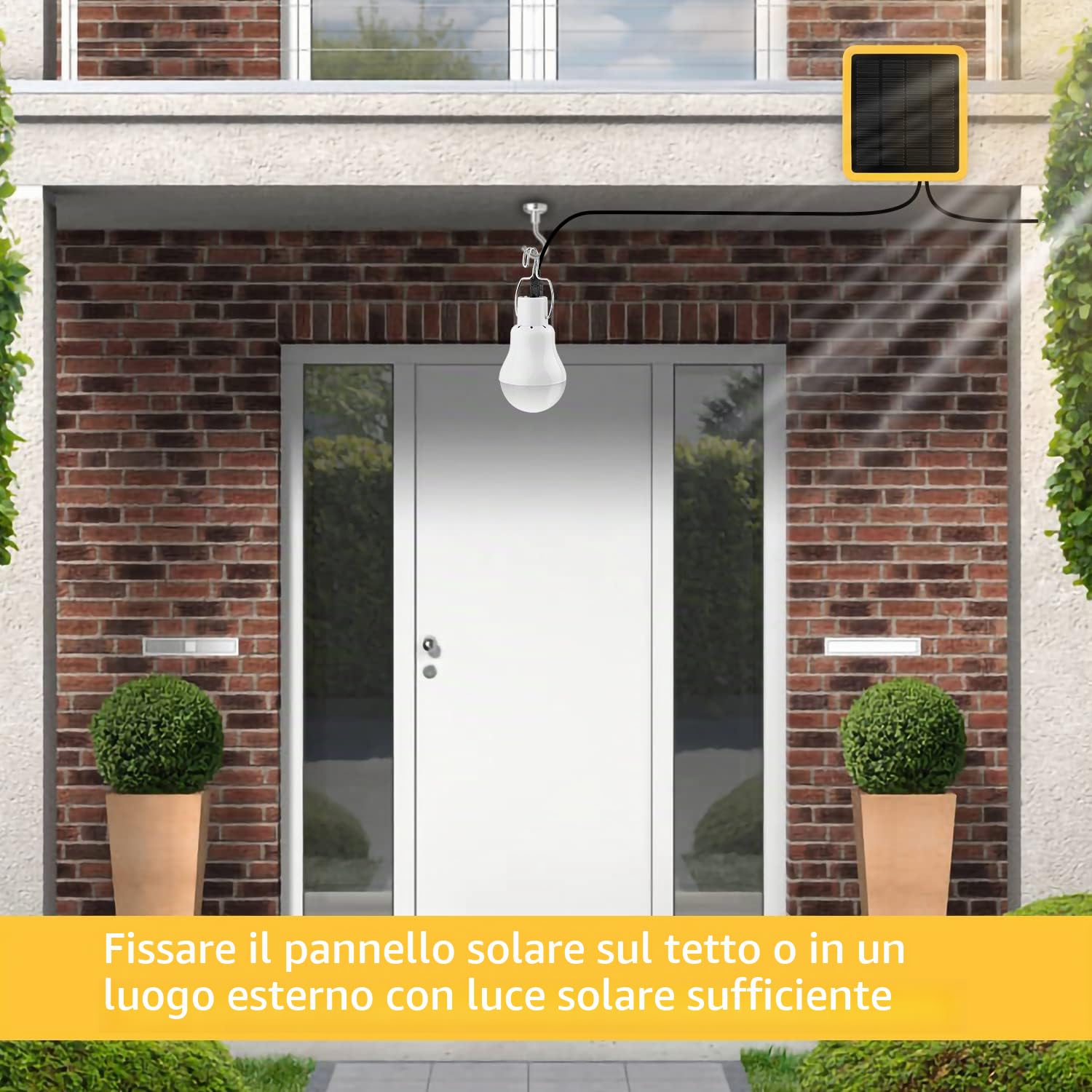 Lampade Solari Con Telecomando 2PCS e Cavo da 3,5 m*2 - Ricaricabili 130 Lumen per Esterni e Interni - Lanterne Con Luci LED per Giardino, Pollaio, Emergenza, Campeggio, Viaggi