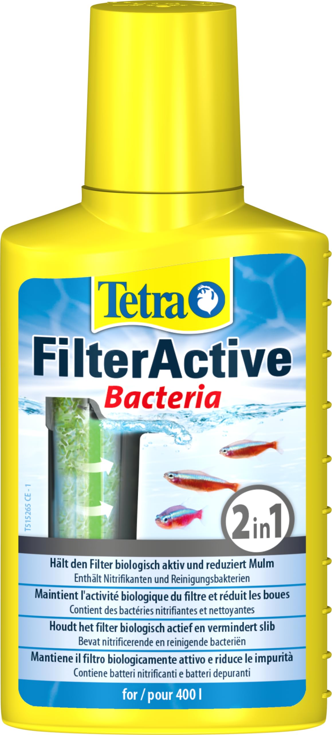 Tetra FilterActive 100 ml - Contiene bacterias iniciadoras vivas y bacterias limpiadoras reductoras de lodo