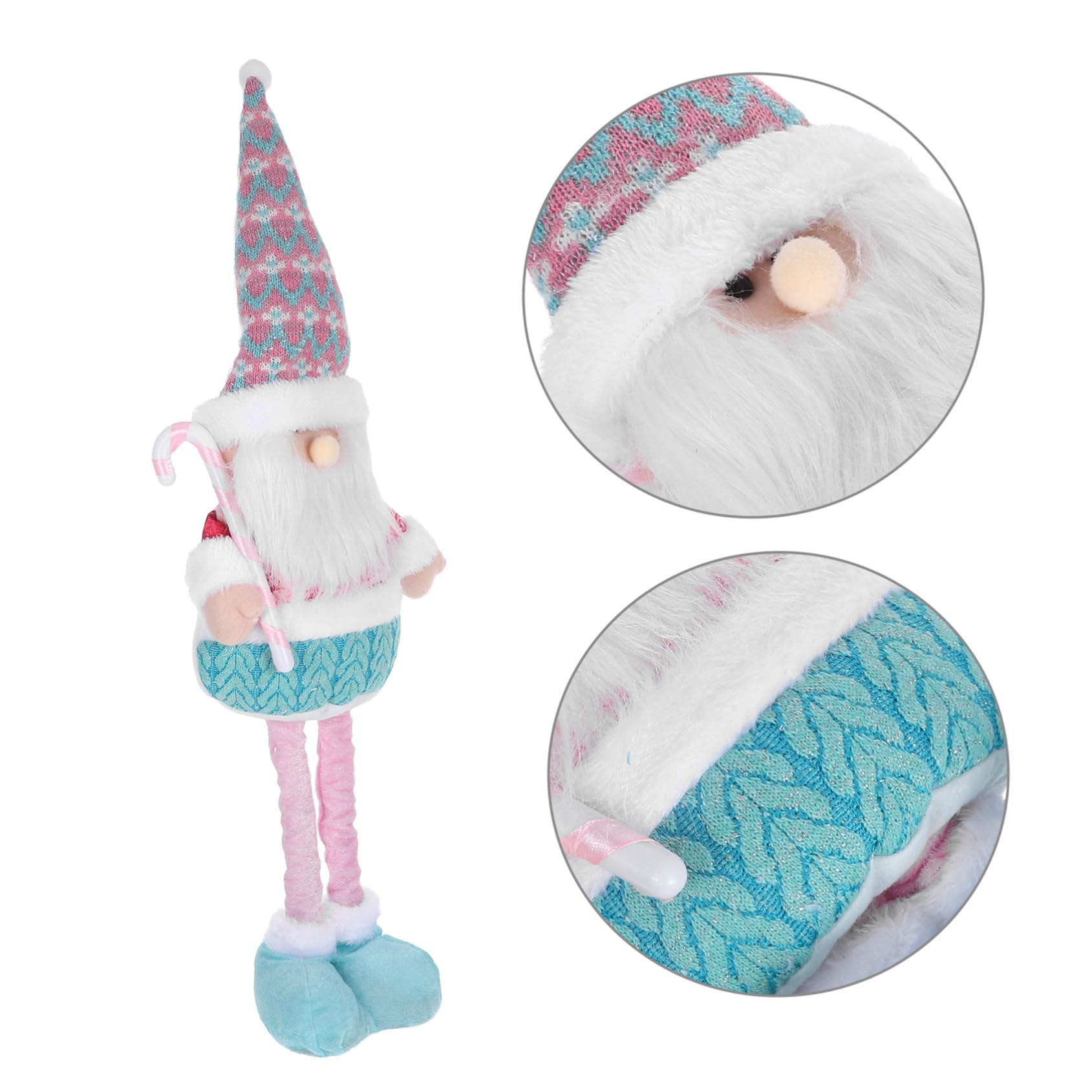 Uonlytech Statuetta Di Babbo Natale Con Gambe Telescopiche Decorazione Natalizia Da Tavolo Figura Artigianale Per Feste Di Natale Stabile e Facile Da Riporre