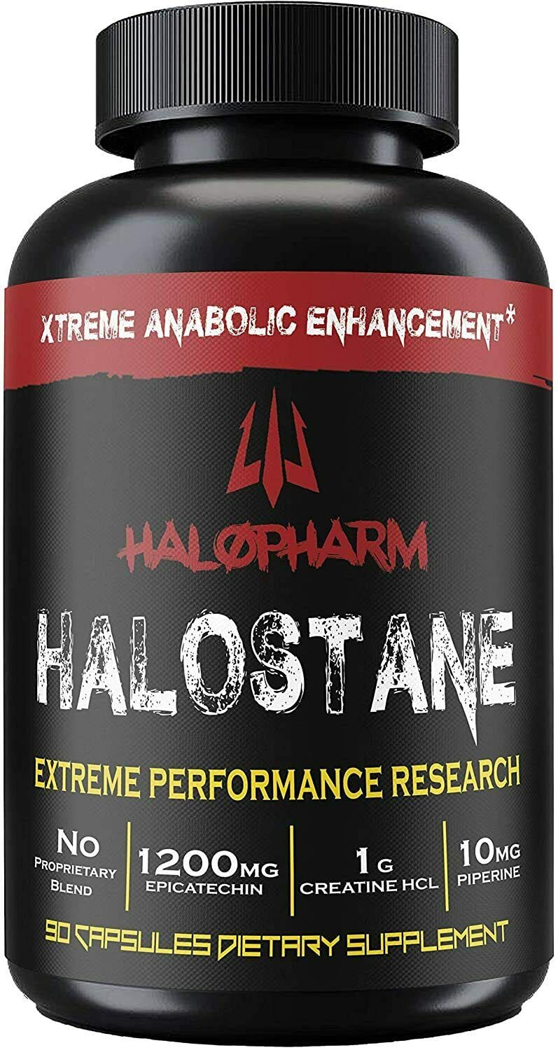 Halostane - Elite Natural Anabolic Muscle Builder, 30 Day Supply, with 1200mg Epicatechin, Creatine HCL, for Strength, Lean Mass and Explosiveness