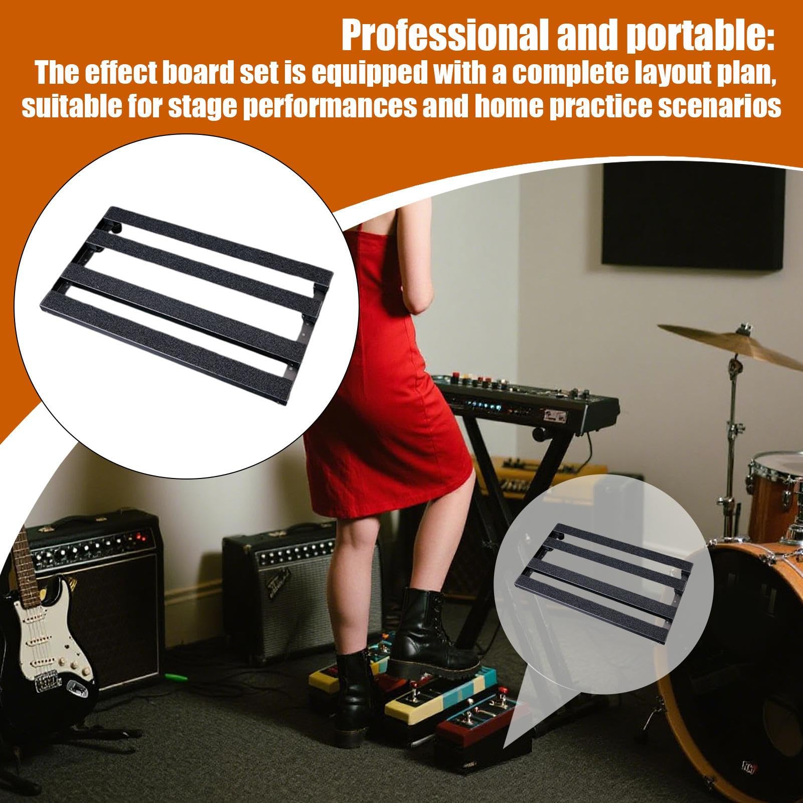 Pedalboard per Chitarra per chitarra di precisione e robusti | Organizzatore Cavi per Pedalboard Effetti Forniture Musicali per Amanti della Musica, Adulti, Appassionati e Principianti
