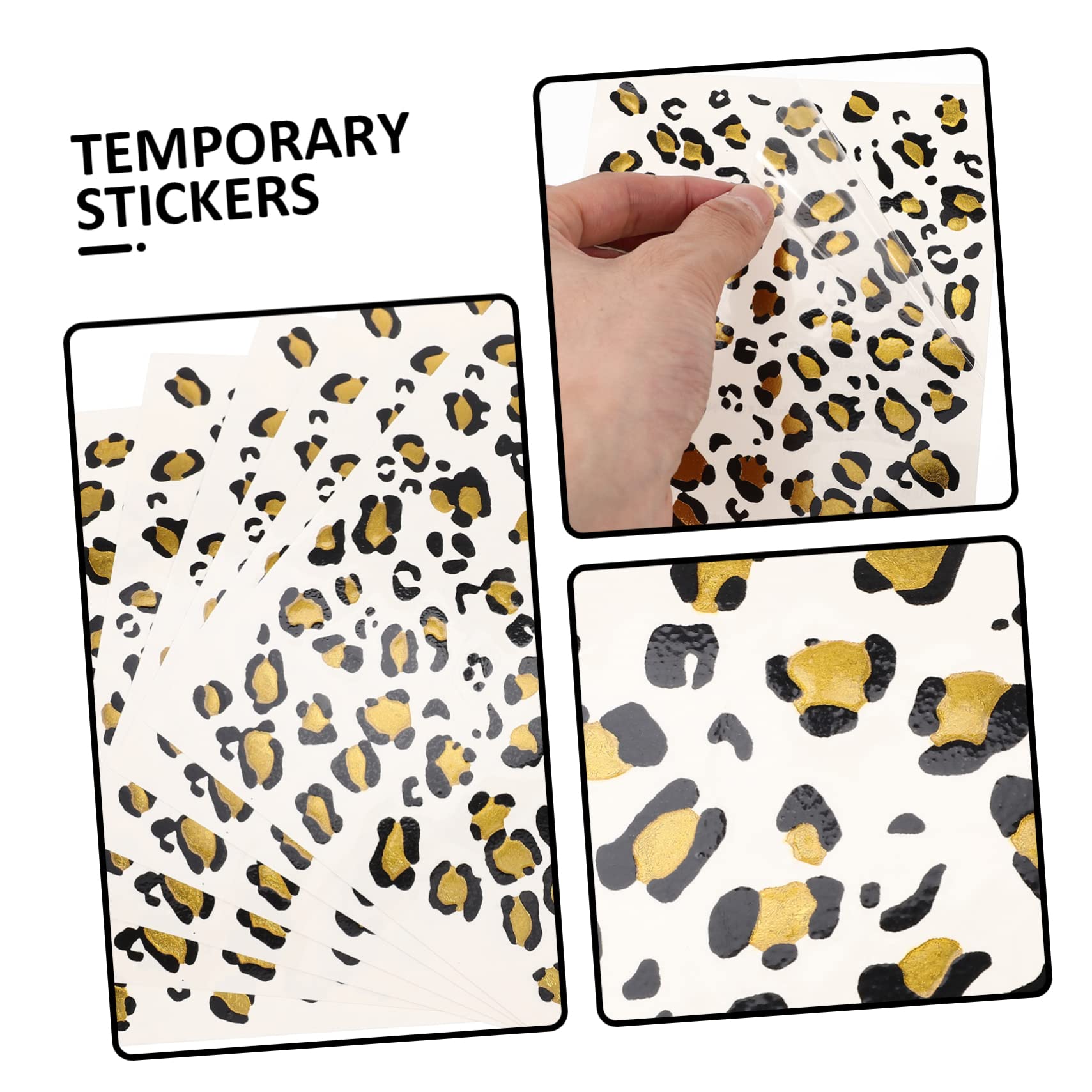 PartyKindom 6 Hojas de Tatuajes Temporales de Transferencia Térmica Estampado de Leopardo, Papel de Transferencia Delicado y Fácil de Aplicar para Fiestas y Club