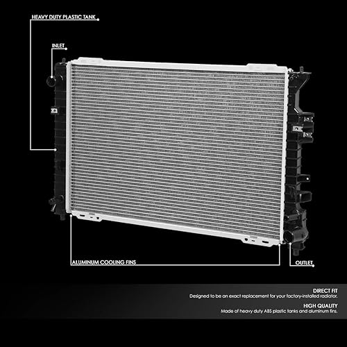 Miniatura 2 de DNA Motoring OEM-RA-1488 - Radiador de refrigeración de aluminio negro compatible con Mustang 94-96, 24 pulgadas de ancho x 14-78 pulgadas de alto x