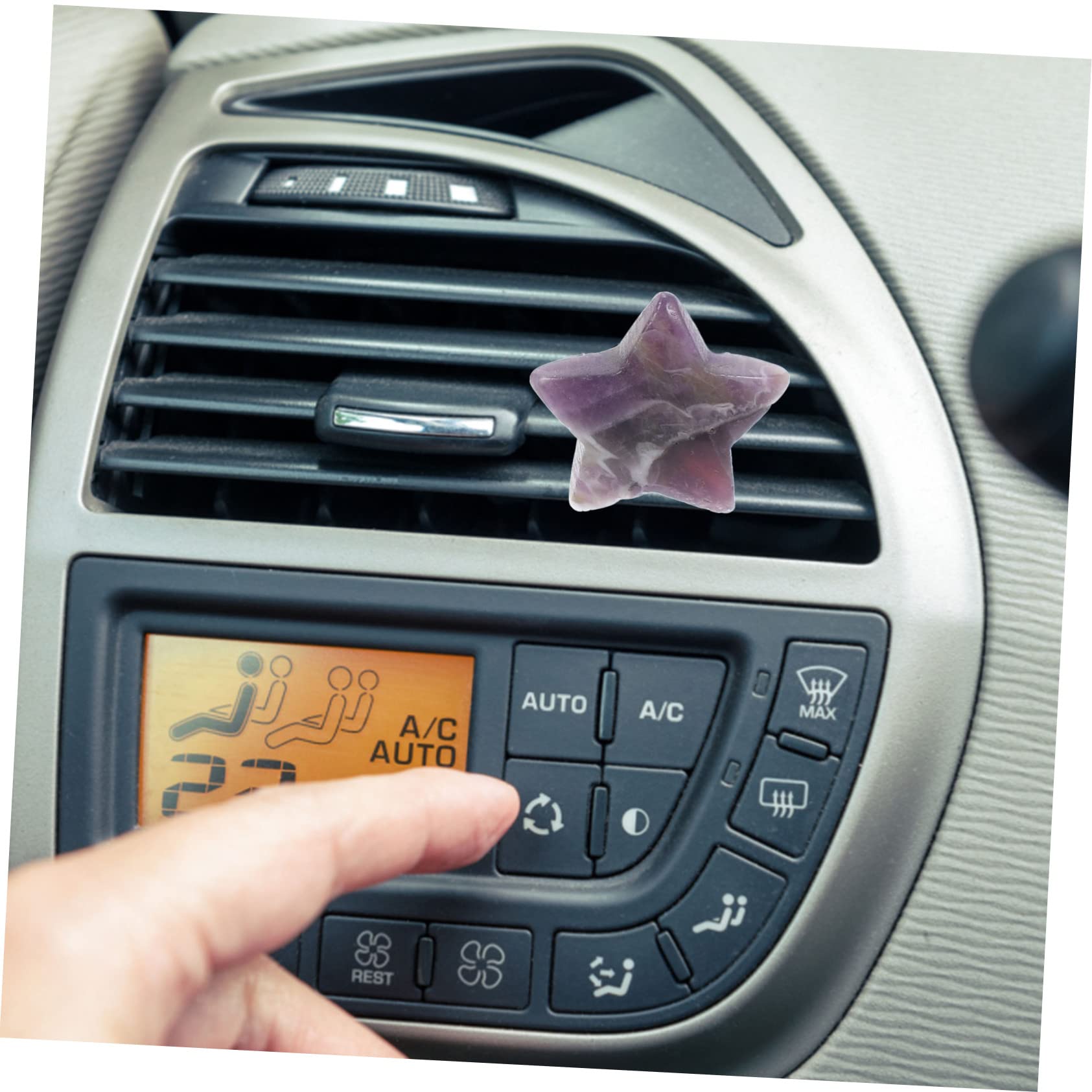 Mobestech 6pezzi Clip Decorative Per Bocchette Aria Auto Ornamenti Cristallo e Stella Per Interni Auto Decorazione Elegante e Facile Da Installare