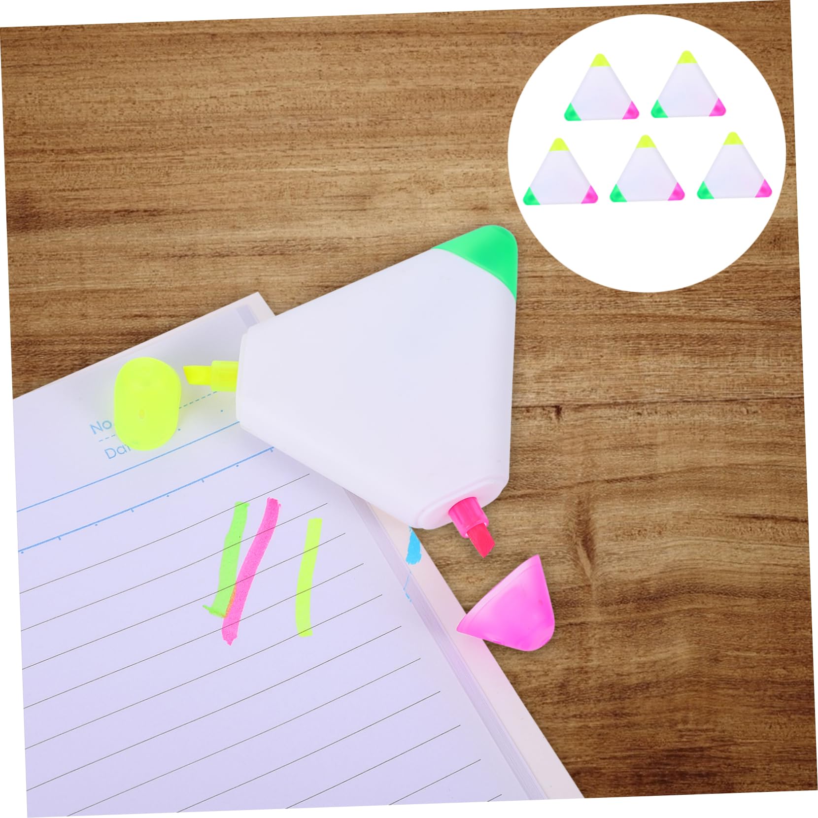 Housoutil 6 Sätze Textmarker Dreieckmarker Fluoreszierender Farbstift Hervorhebende Schreibstifte Fluoreszierende Zeichenstifte Fluoreszierender Markierungsstift Hervorhebender 5 Stück * 6