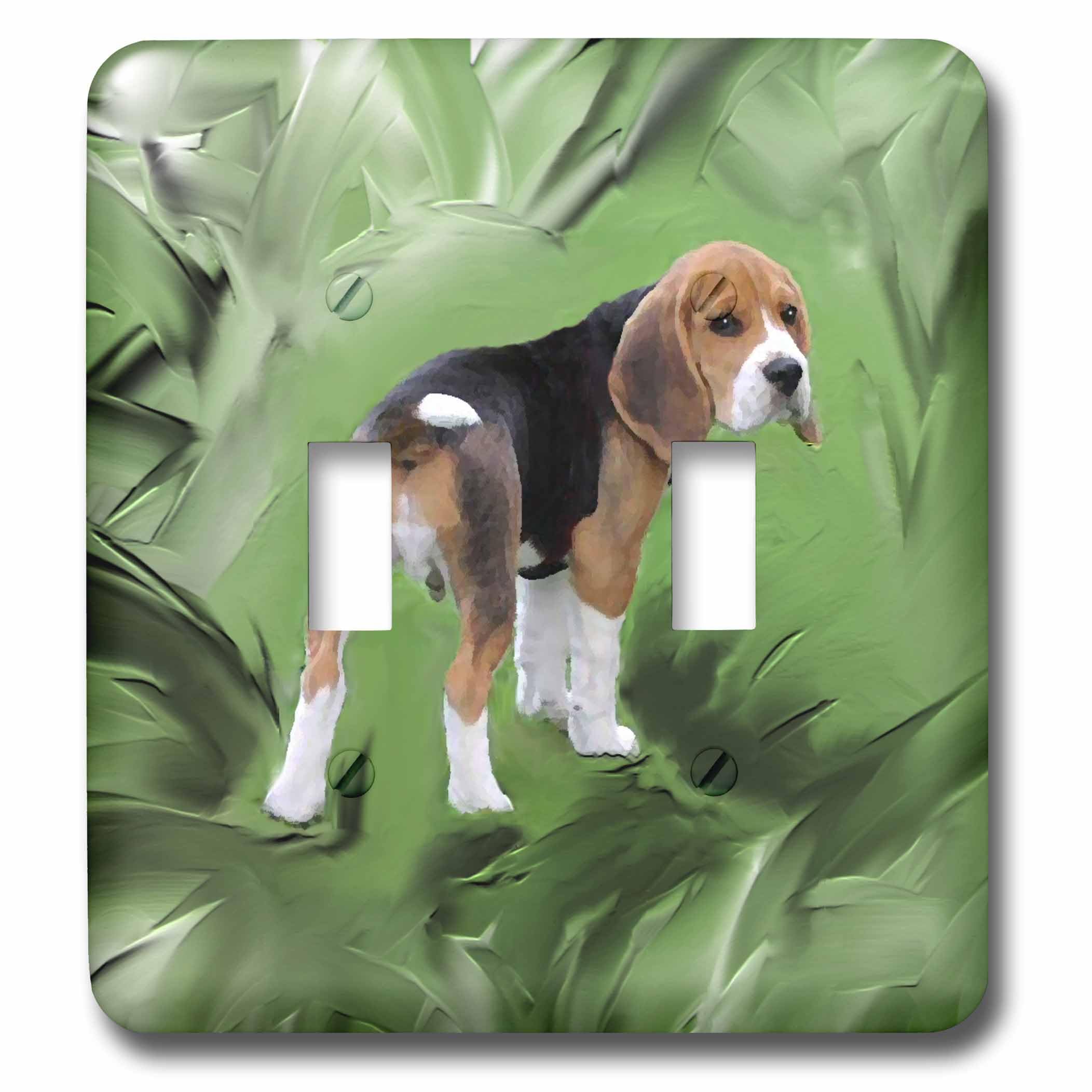 Beagle puppy interrupteur double double commande mural lsp_3978_2