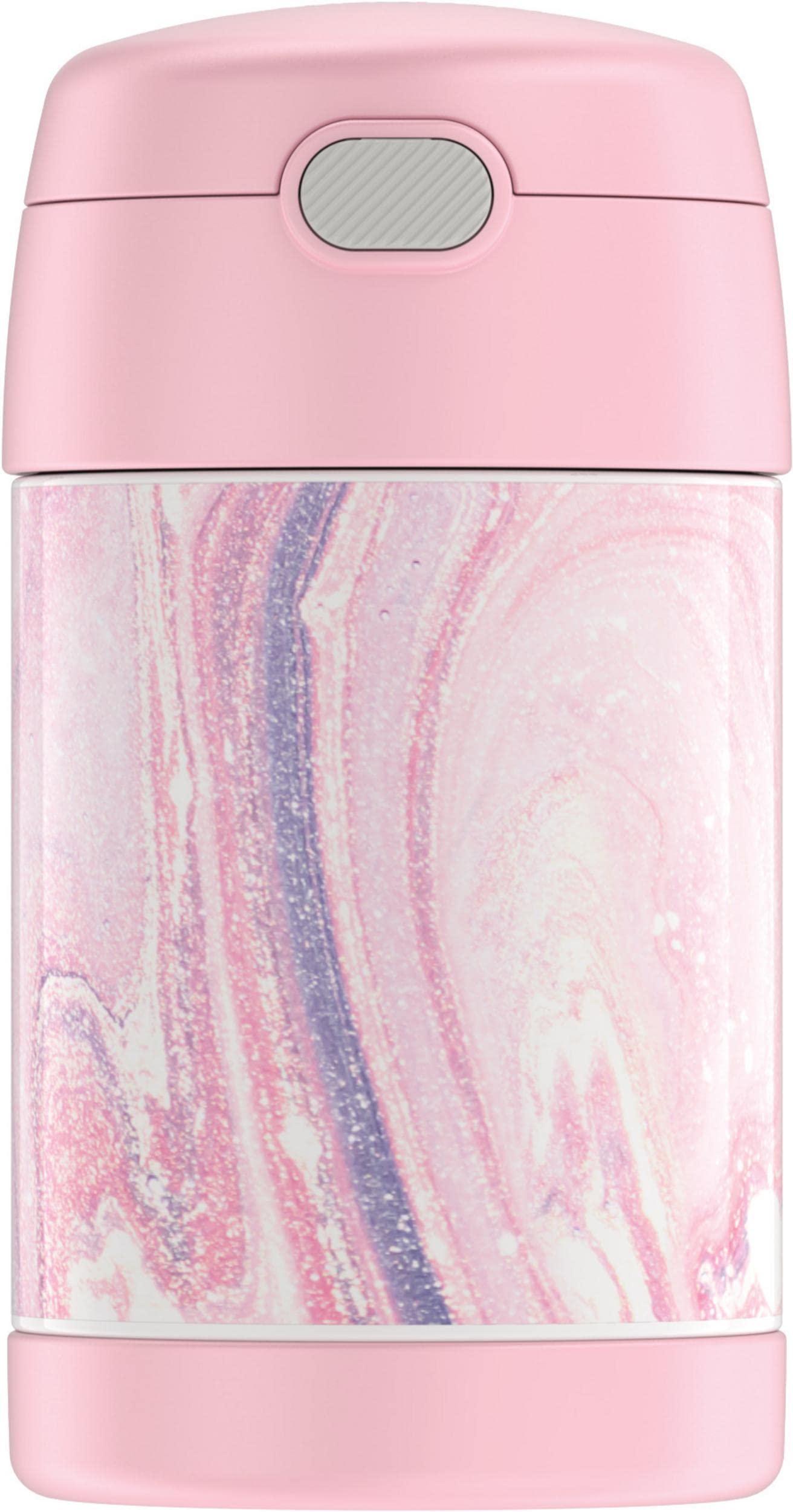 Tarro de comida Funtainer de 16 oz para mantener el almuerzo escolar caliente con mármol rosa