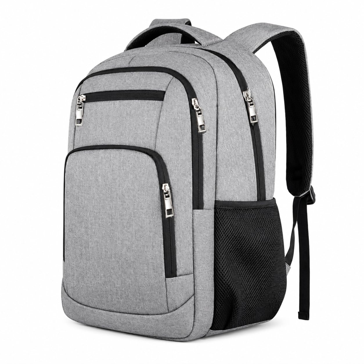 Laptop Backpack for Up to 16-Inch Laptops, 18L Capacity, Water-Repellent Polyester,Dedicated Laptop Compartment,Multiple Organizer Pockets,Luggage Strap, Grey, for College, Office & Travel-image-28