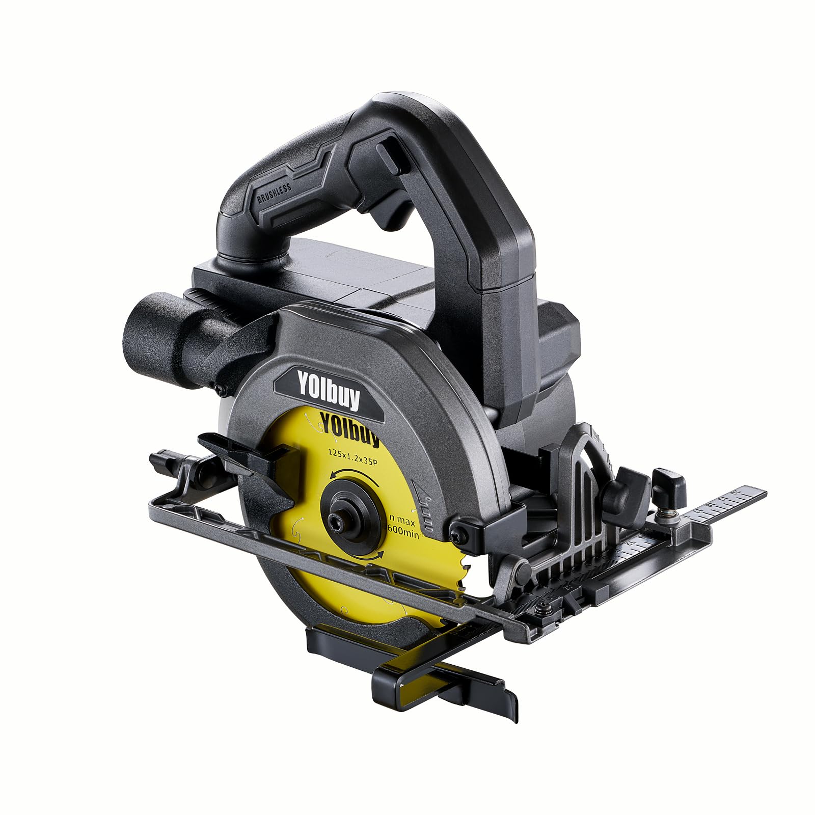 YOIbuy PRO 18V 充電式 125mm 丸のこ 高速ブラシレスモータ搭…
