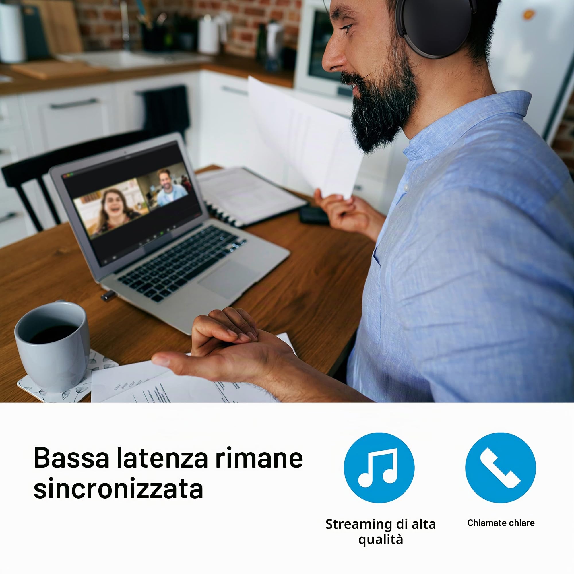 Sennheiser Consumer Audio BTD 600 Bluetooth® Dongle - Adattatore USB-A/USB-C con codec audio AptX per un suono stabile, ascolta musica, effettuare chiamate e guardare video