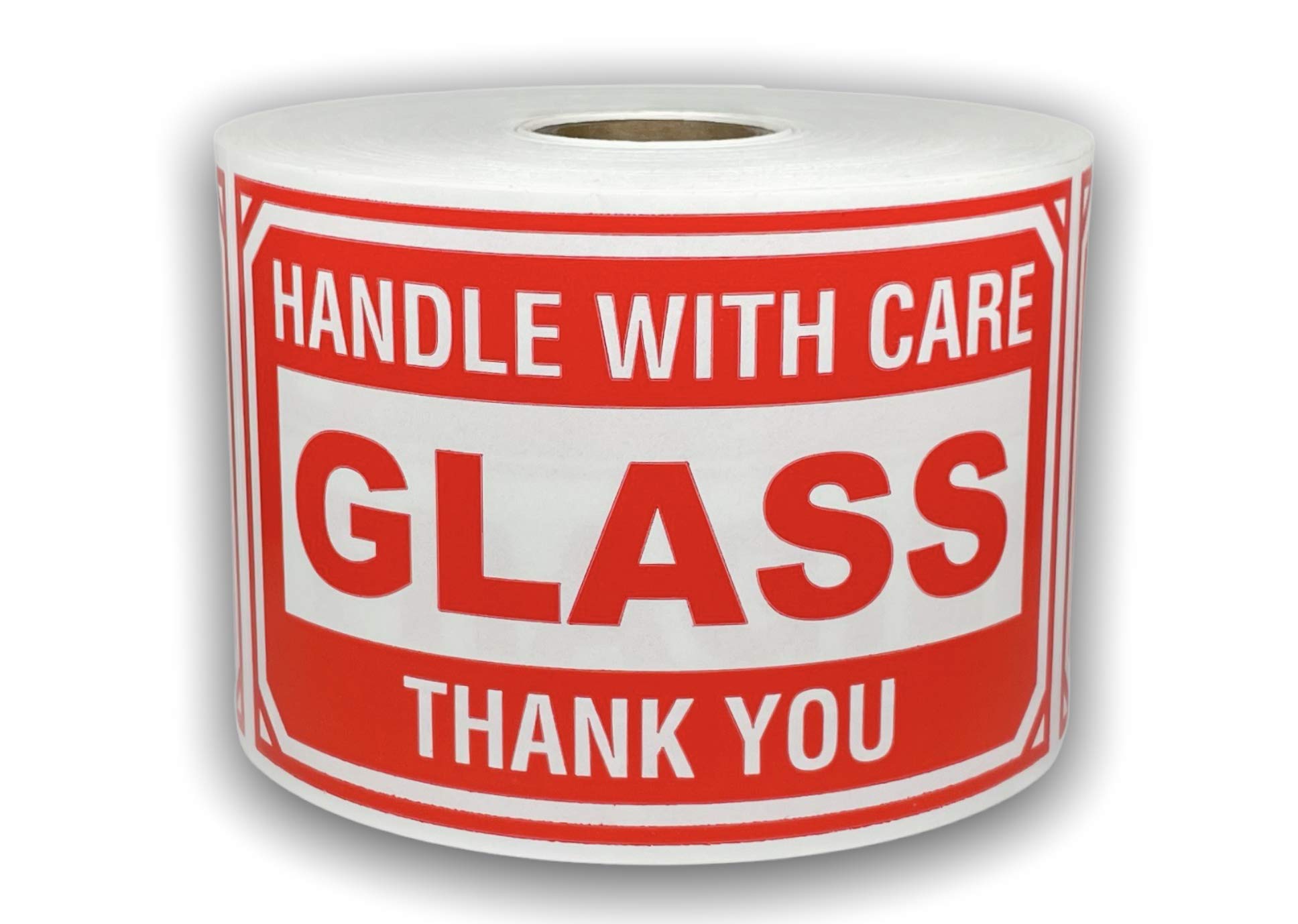 1 Roll Large 3x5 Glass Handle with Care Shipping Mailing Stickers with 500 Labels per roll
