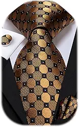 Conjunto de gravata masculina lisa Paisley para homens abotoaduras quadradas de seda formal