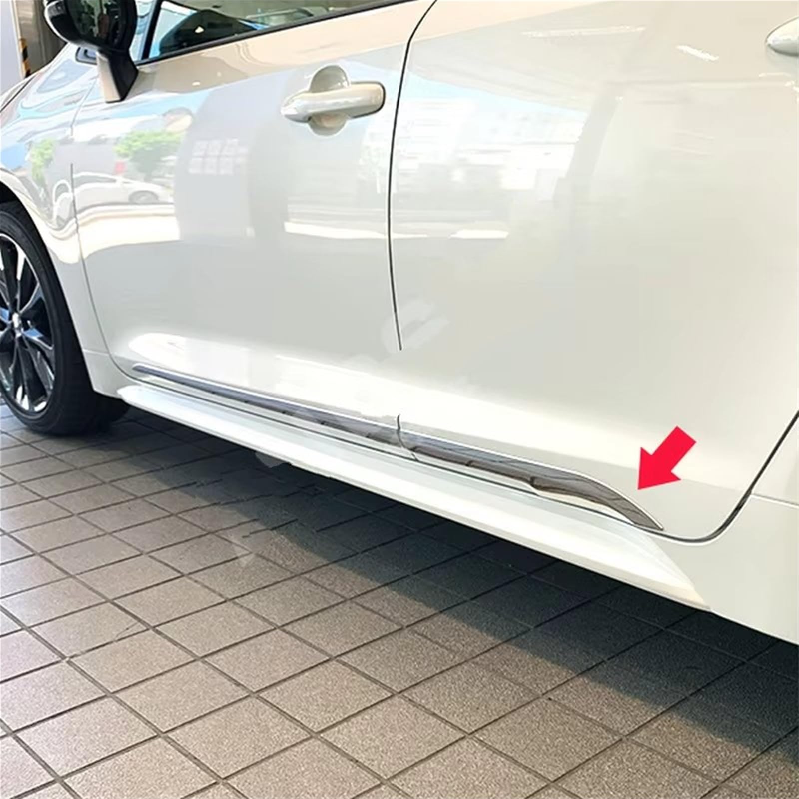 Aufsatz Seitenschweller Auto Körper Garnieren Chrome Side Molding Styling Zubehör Für Corolla 4 Stück Tür Trim Für Toyota Für 210 2019 Auto-Seitenschweller