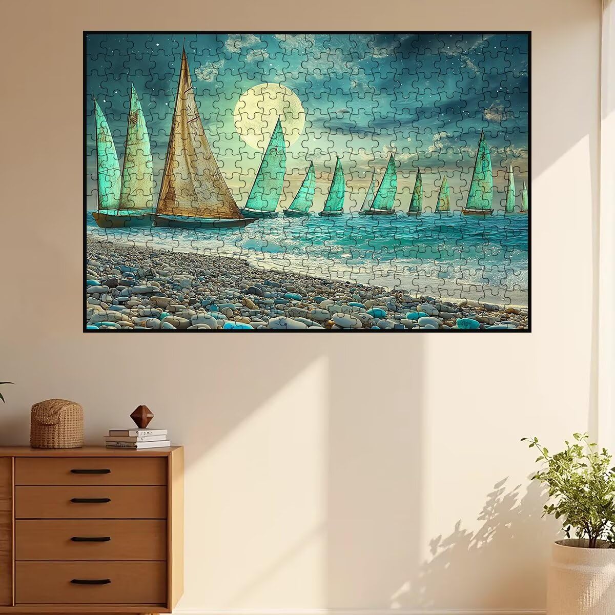 Puzzle 2000 Pezzi Barca, Puzzle Spiaggia per Adulti, Puzzles in Legno Intrattenimento Creativo, Divertimento, Puzzles Educativi Classici con Confezione di Alta Qualità Idea Regalo Donna Decor -2758