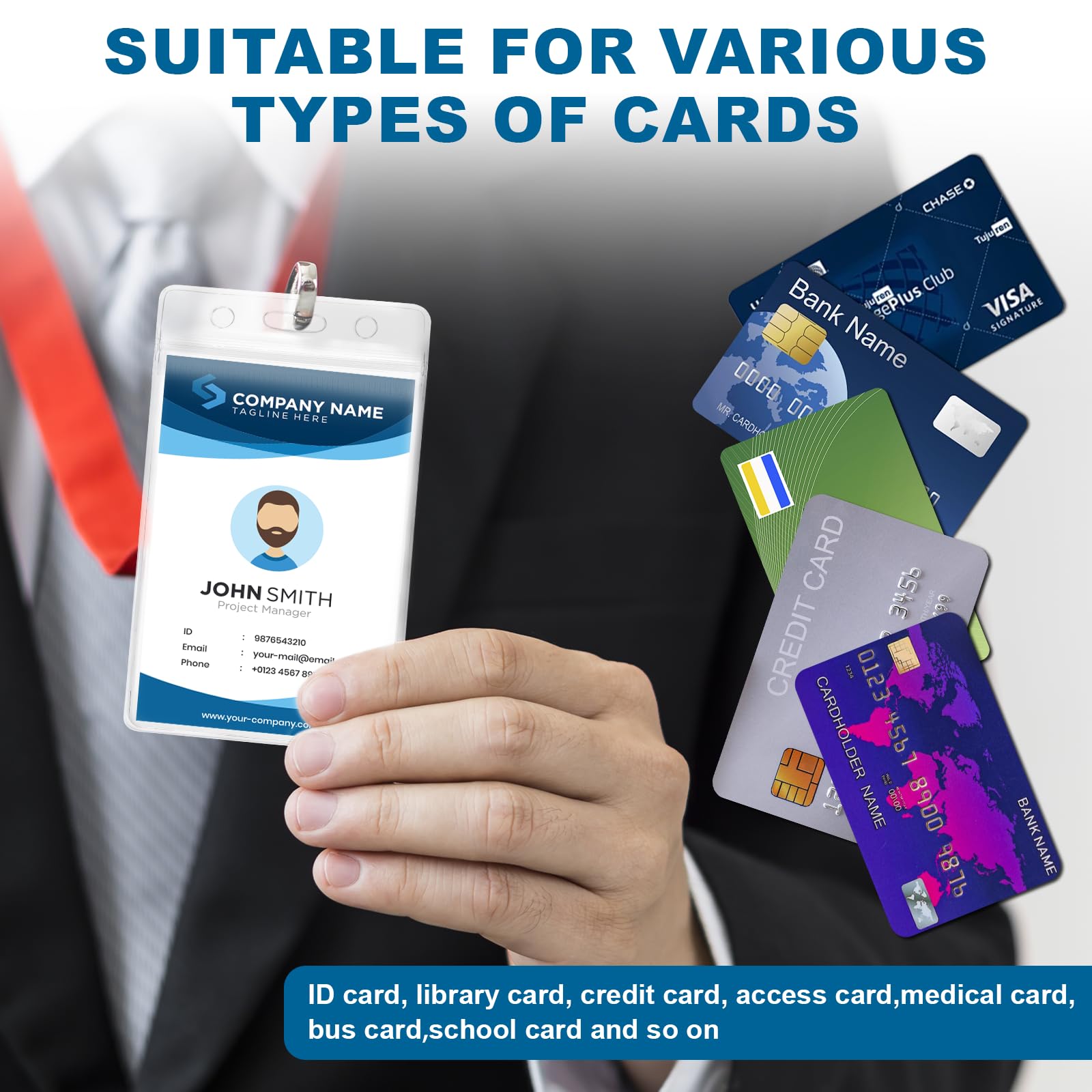 Set Di Badge Realistici Carte Didentità Su Cordini Verdi Con Clip Per Cinturino Cordino - Foto 4