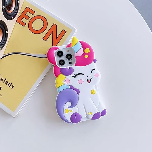 Miniatura 6 de Funda suave de unicornio 3D para iPhone 12iPhone 12 Pro de 6.1 pulgadas, funda de silicona suave para iPhone 1212 Pro Unicorn Horse Shape para