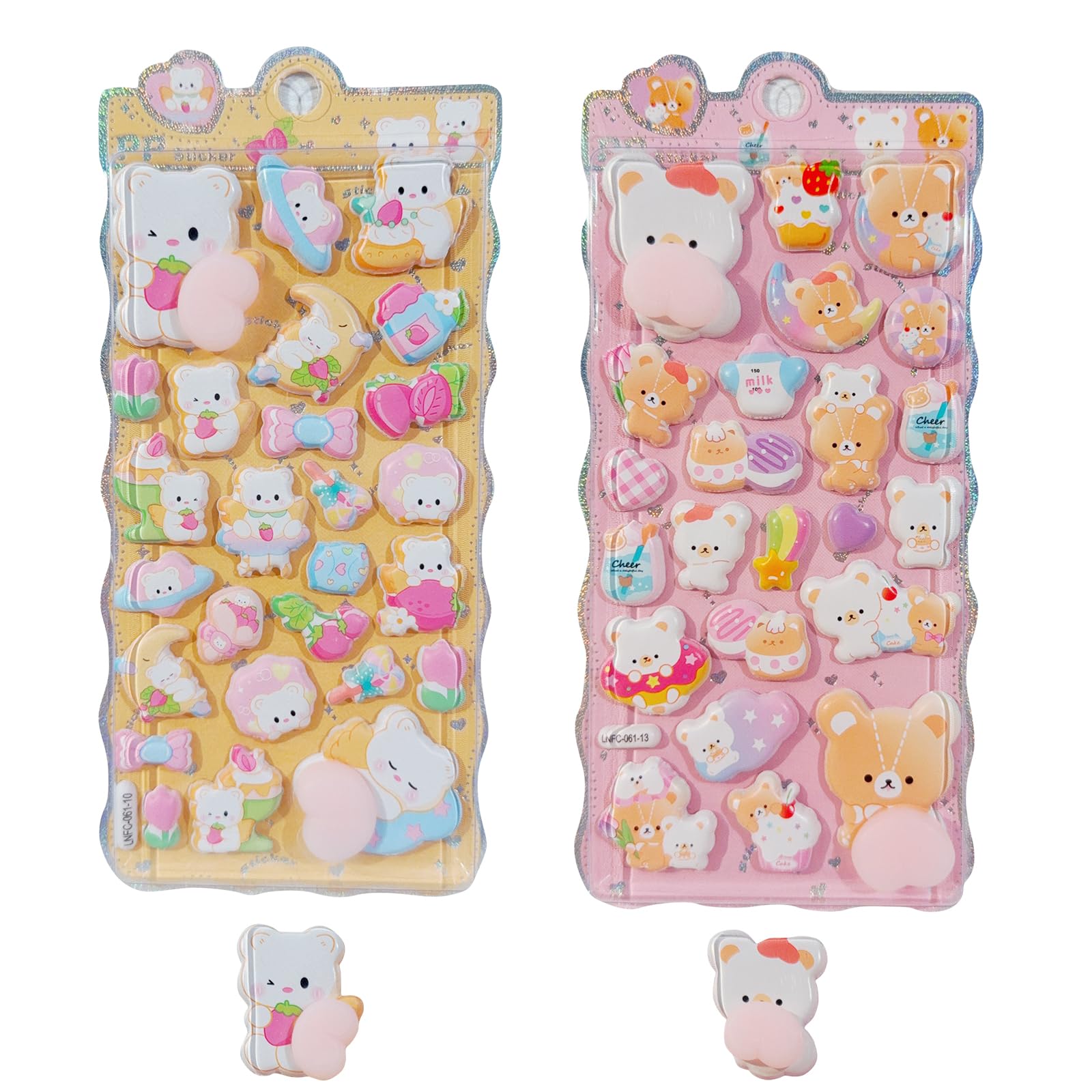 【2枚セット】おしりぷにぷにシール ぷくぷくシール ぷっくり プクプク 3Dマシュマロ 立体ふわふわ質感 かわいい かわいい 手帳・ノート・封筒装飾用 女の子 長期保存にも耐える