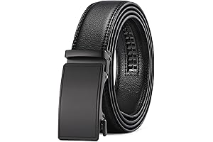Men's Premium Leather Belt: Adjustable Ratchet, Perfect Fit, Trim to Size