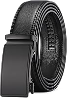 SENDEFN Men's Leather Ratchet Belt: Automatic Slide Buckle, Trim-to-Fit for Dress & Casual Wear, Gift Box