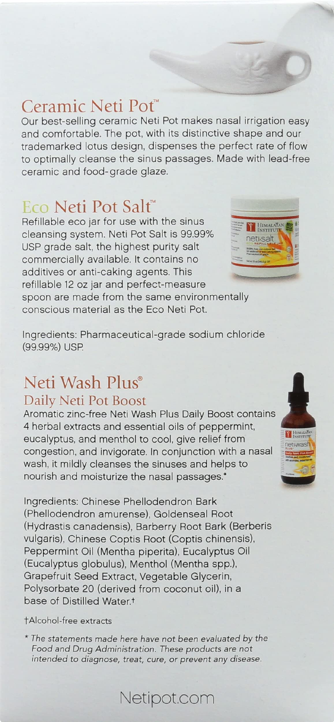 Del Himalaya Chandra Neti Pot Sinus sistema de limpieza Starter Kit